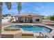 Backyard pool and patio area with outdoor seating, BBQ, lush foliage and nice privacy at 16428 N 39Th Pl, Phoenix, AZ 85032