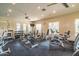Community gym with updated machines, free weights, and ceiling fans at 19550 N Grayhawk Dr # 1044, Scottsdale, AZ 85255