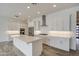 A modern kitchen boasts a large island, stainless steel appliances, and sleek white cabinetry at 5650 E Scarlet St, Mesa, AZ 85215