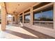 Covered patio features tile flooring and plenty of space for outdoor living at 8219 E Tesoro Cir, Mesa, AZ 85207