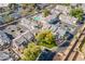 Aerial view of a community with townhomes surrounding a refreshing blue pool and ample parking at 1222 W Baseline Rd # 116, Tempe, AZ 85283