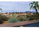 Through the window, a view of the surrounding neighborhood with palm trees and mountains in the distance at 14620 N Yerba Buena Way # D, Fountain Hills, AZ 85268