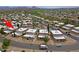 Community aerial view pointing out the home location within well-maintained landscaping at 17031 E Calle Del Oro -- # B, Fountain Hills, AZ 85268