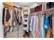 Organized walk-in closet featuring ample hanging space and shelving for storage with assorted apparel at 1880 E Morten Ave # 124, Phoenix, AZ 85020