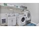 Bright laundry room with white cabinets, sink, modern washer and dryer, and a 'Fluff and Fold' sign at 2928 E Palm St, Mesa, AZ 85213