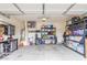 Spacious garage has plenty of room for storage and has an organization system at 3408 S 184Th Ln, Goodyear, AZ 85338