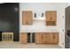 Charming bar area features a wine fridge, custom cabinets, and adjacent fireplace at 1120 W Barrow Dr, Chandler, AZ 85224