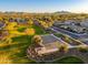 An aerial view of a community park with a basketball court and desert landscaping at 20088 E Maya Rd, Queen Creek, AZ 85142