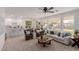 Spacious living room with ample natural light, neutral paint, an open layout, and modern furnishings at 24812 S Pleasant Ct, Sun Lakes, AZ 85248
