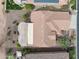 Birds-eye view of a home with a covered patio and well-maintained desert landscaping at 2634 N 164Th Ave, Goodyear, AZ 85395