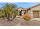 Inviting home featuring a desert landscape, palm trees, and a welcoming front entrance at 2634 N 164Th Ave, Goodyear, AZ 85395