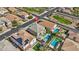 Aerial view of a residential area highlighting a home with a pool and landscaped backyard at 4321 E Zion Way, Chandler, AZ 85249