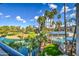 Aerial view of a community with lush landscaping and a large community pool at 5102 N 31St Pl # 436, Phoenix, AZ 85016