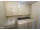 Functional laundry room with overhead cabinets, a sink, and washer and dryer hookups at 8255 E Kiva Ave # 424, Mesa, AZ 85209