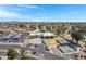 Aerial view of the community center, pool, parking, and pickleball courts at 12007 S Crow Ct, Phoenix, AZ 85044