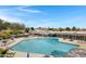 The stunning pool area features ample lounge seating and is perfect for cooling off or enjoying the sunny weather at 12007 S Crow Ct, Phoenix, AZ 85044