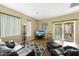 Spacious living room features a sliding glass door and a modern design at 14833 W Tomahawk Way, Sun City West, AZ 85375