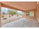 Covered patio with manicured, low-maintenance landscaping and beautiful views at 188 N Nueva Ln, Casa Grande, AZ 85194