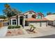Aerial view of a single-Gathering home with a three-car garage and xeriscaped front yard at 19277 N 78Th Ln, Glendale, AZ 85308