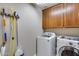 A spacious laundry room featuring modern appliances and storage cabinets at 29437 W Columbus Ave, Buckeye, AZ 85396