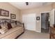 Bedroom with a wrought iron day bed and a large closet at 18118 W Redwood Ln, Goodyear, AZ 85338