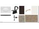 Selection of interior finishes for kitchen and bath, including quartz countertop and modern fixtures at 24080 W Bowker St, Buckeye, AZ 85326