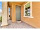 A welcoming covered entry way with brick-paved porch area at 2708 S Santa Rita --, Mesa, AZ 85209