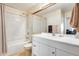Bright bathroom featuring subway tile surround and white vanity at 4343 E Contessa St, Mesa, AZ 85205