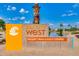 Sun City West Desert Trails Golf Course welcome sign with a clear blue sky backdrop at 12939 W Prospect Dr, Sun City West, AZ 85375