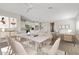 Open-concept living space featuring modern furnishings, a spacious dining area and a kitchen with a breakfast bar at 25424 S 224Th Pl, Queen Creek, AZ 85142