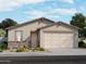 Charming single-story home featuring stone accents, a two-car garage, and a welcoming front entrance at 3513 E Audrey Dr, San Tan Valley, AZ 85143