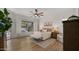 Serene primary bedroom with shuttered windows and an exit to the backyard at 3953 E Lafayette Ave, Gilbert, AZ 85298