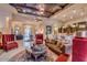 Open living area with kitchen, fireplace, and custom ceiling at 4431 E Gemini Pl, Chandler, AZ 85249