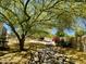 Serene backyard with mature trees, rock features, and lush lawn creates a peaceful retreat at 4750 W Saddlehorn Rd, Phoenix, AZ 85083