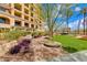Tranquil garden view with lush greenery, providing a peaceful retreat within the community at 7181 E Camelback Rd # 208, Scottsdale, AZ 85251