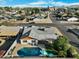 Aerial view showcasing a private pool, backyard, and great neighborhood, offering a complete living experience at 17234 N Paradise Park Dr, Phoenix, AZ 85032