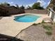 Sparkling backyard pool with patio and landscaped surroundings at 2223 W 8Th Ave, Mesa, AZ 85202