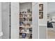 Walk-in pantry providing ample storage with shelving, ensuring an organized and efficient kitchen at 3526 N Hudson Dr, Florence, AZ 85132