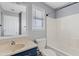 Bathroom featuring a vanity with gray walls, a toilet and a bathtub at 4098 E Rustler Way, Gilbert, AZ 85297