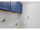 Laundry room with cabinets above the washer and dryer hookups, and white door at 4098 E Rustler Way, Gilbert, AZ 85297
