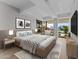 Comfortable bedroom with neutral tones, recessed lighting, and large windows, creating a serene atmosphere at 7157 E Rancho Vista Dr # 3001, Scottsdale, AZ 85251