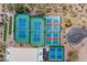 Aerial view of tennis and pickleball courts at community recreation center at 7380 E Canyon Wren Dr, Gold Canyon, AZ 85118