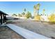 Spacious backyard surrounded by lush palm trees at 817 N 95Th Pl, Mesa, AZ 85207