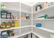 Well-stocked pantry with an abundance of shelving, perfect for organization and storage at 10822 E Ramblewood Cir, Mesa, AZ 85212