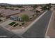 Aerial view of a neighborhood featuring well-maintained homes, neat landscaping, and organized street layout at 35282 N Shorthorn Trl, San Tan Valley, AZ 85143