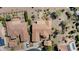 Birds eye view of a single story home and backyard with patio and firepit at 20453 N 264Th Ave, Buckeye, AZ 85396