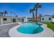 Backyard pool with mature landscaping and desert modern style home at 3417 E Lupine Ave, Phoenix, AZ 85028