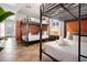 Bedroom with bunk beds, featuring a modern design with tasteful decor and natural light at 8213 E Whitton Ave, Scottsdale, AZ 85251
