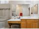Bright bathroom with glass-enclosed shower, vanity and stylish finishes at 1024 E Frye Rd # 1063, Phoenix, AZ 85048