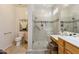 Well-designed bathroom featuring a glass shower, vanity, and coordinated fixtures at 1024 E Frye Rd # 1063, Phoenix, AZ 85048